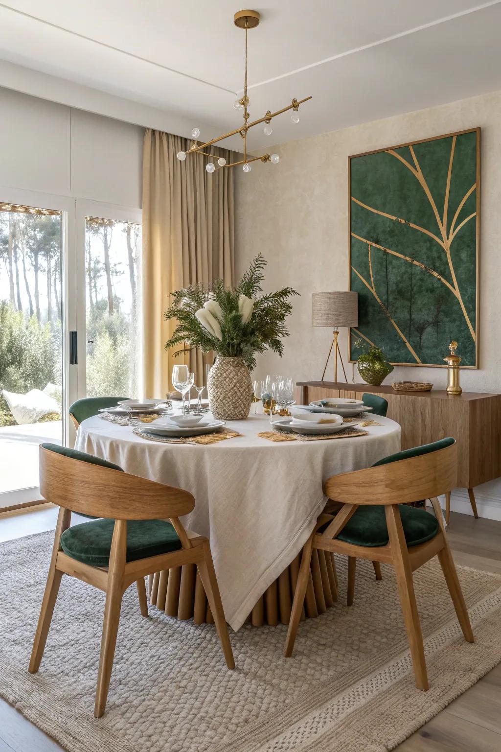 Elevate your dining room with striking abstract art that reflects your personal style.