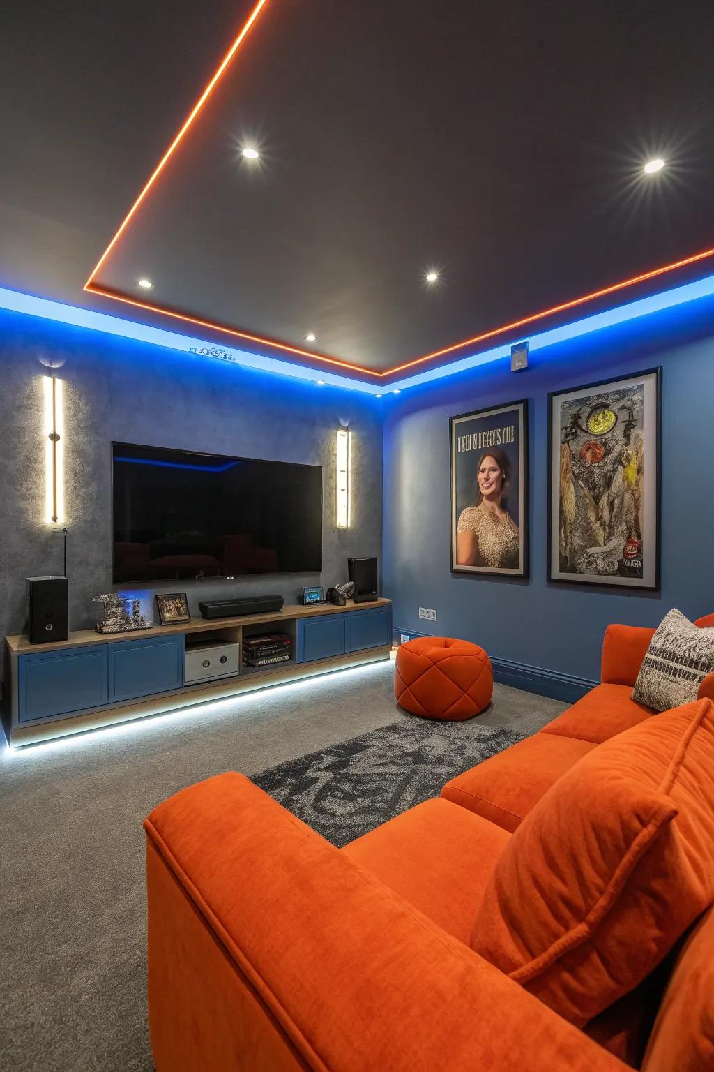 Integrated lighting creates an inviting atmosphere, perfect for cozy nights in. ✨ #HomeDecor #LightingDesign #ModernLiving