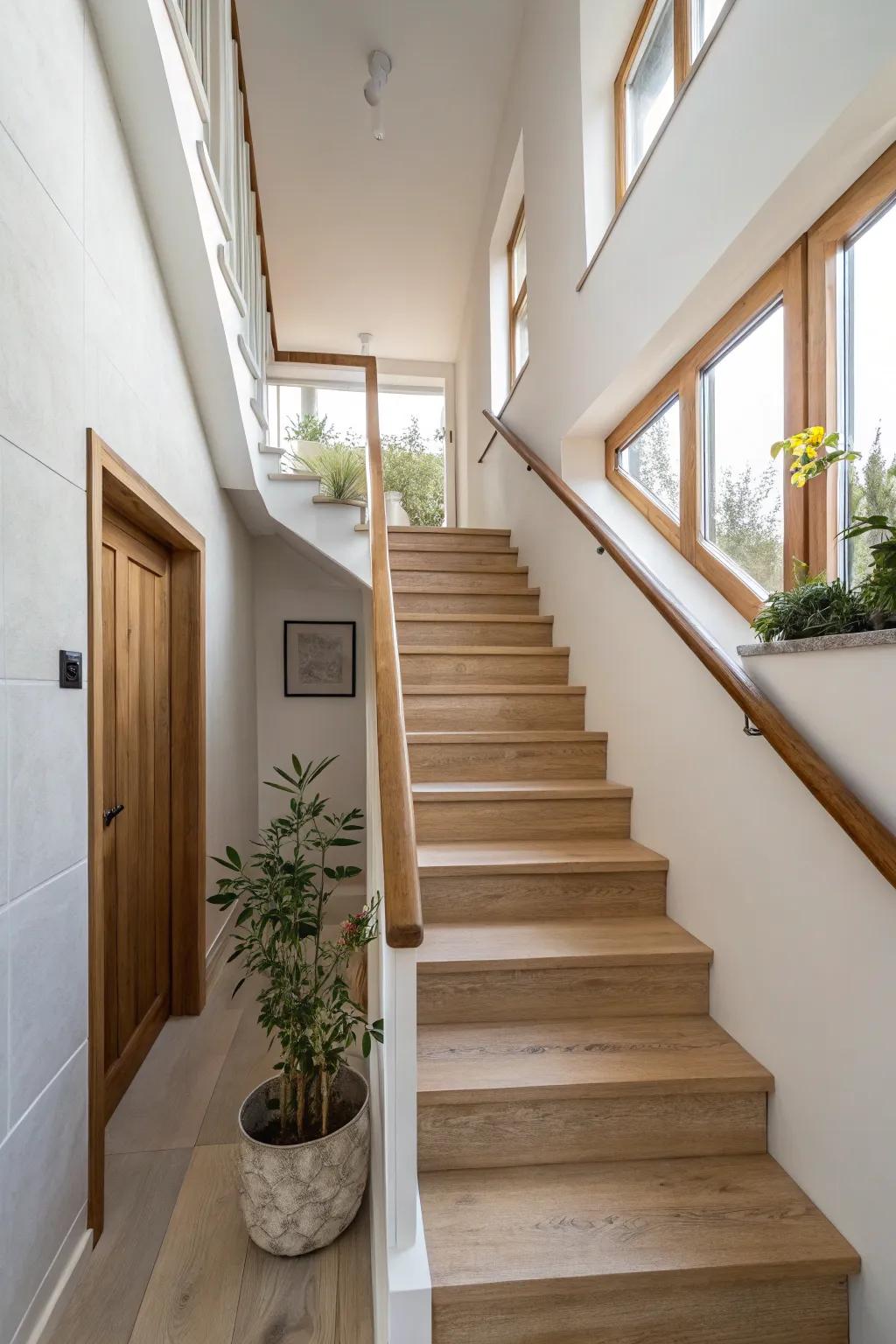 Minimalist aesthetics in staircases open up narrow spaces effortlessly. 🌿 #MinimalistDesign #HomeDecor #StaircaseIdeas