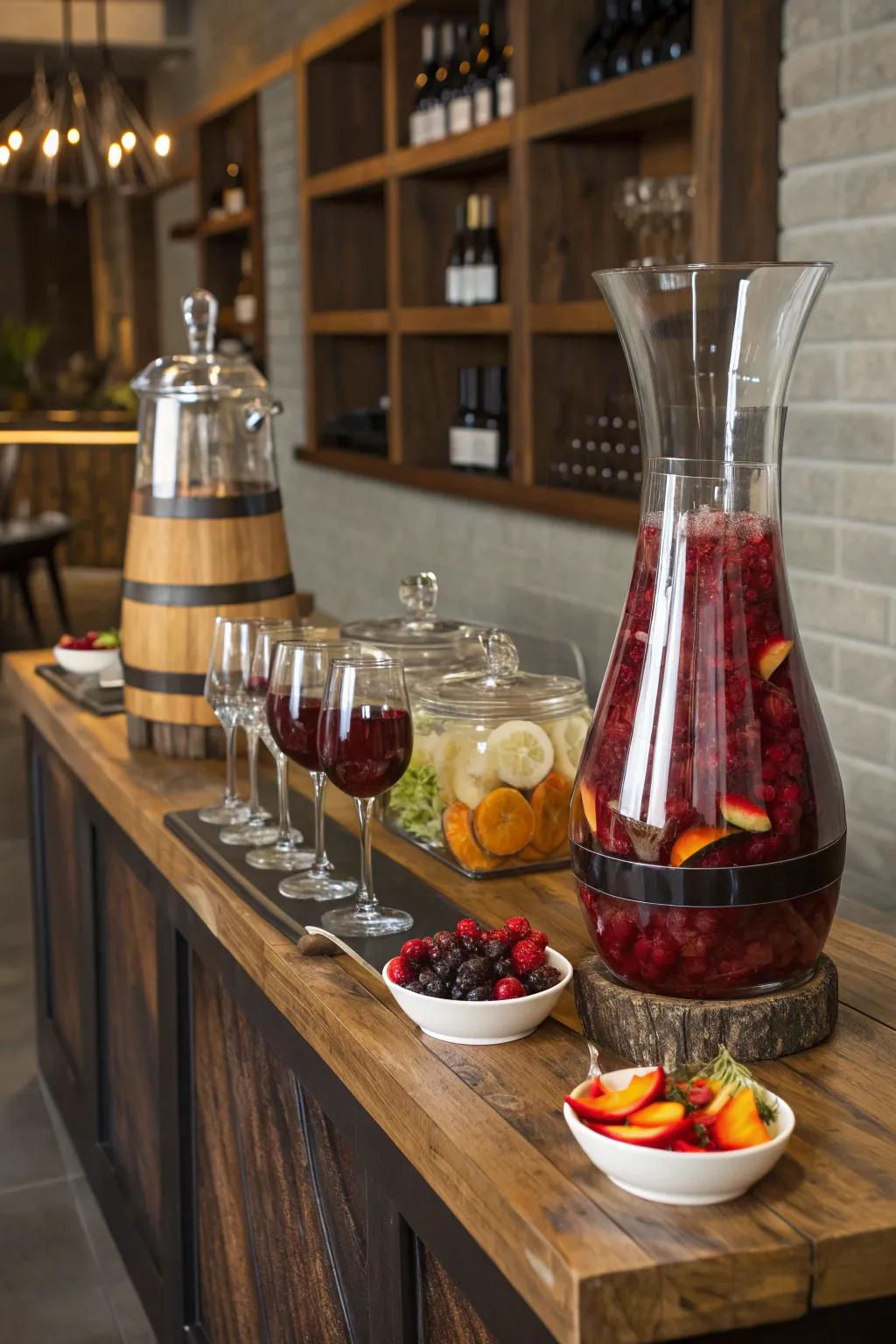 Elevate your wine game with a DIY sangria station that's both sophisticated and fun. 🍷#WineLovers #PartyIdeas #Sangria