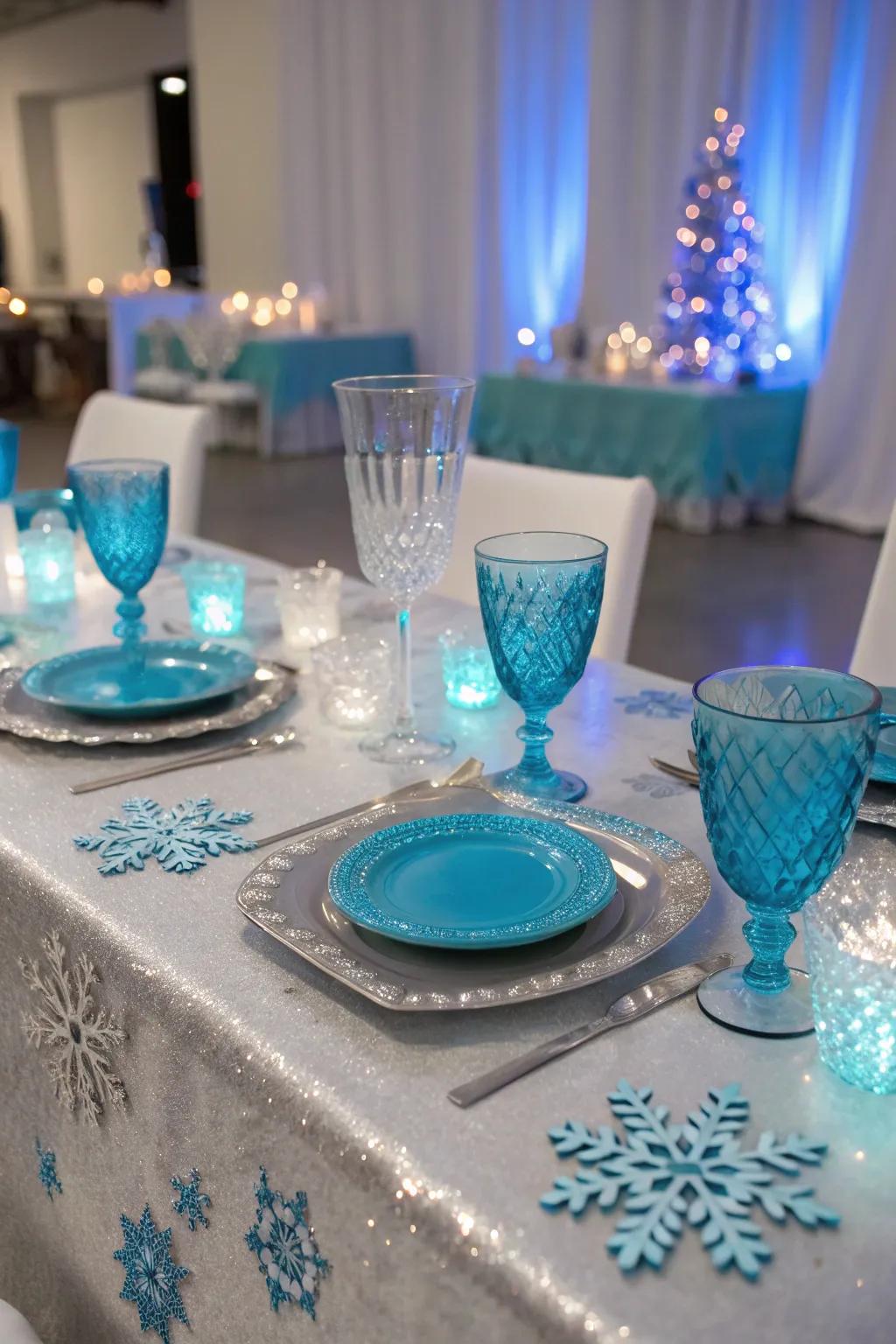 Elevate your dining experience with a table setting that reflects the serene beauty of ice.