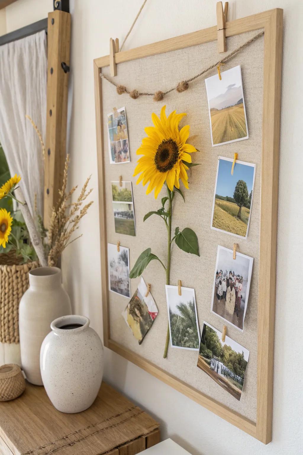 This sunflower photo collage showcases cherished memories in a heartwarming way. 🌻 #SunflowerLove #MemoryBoard