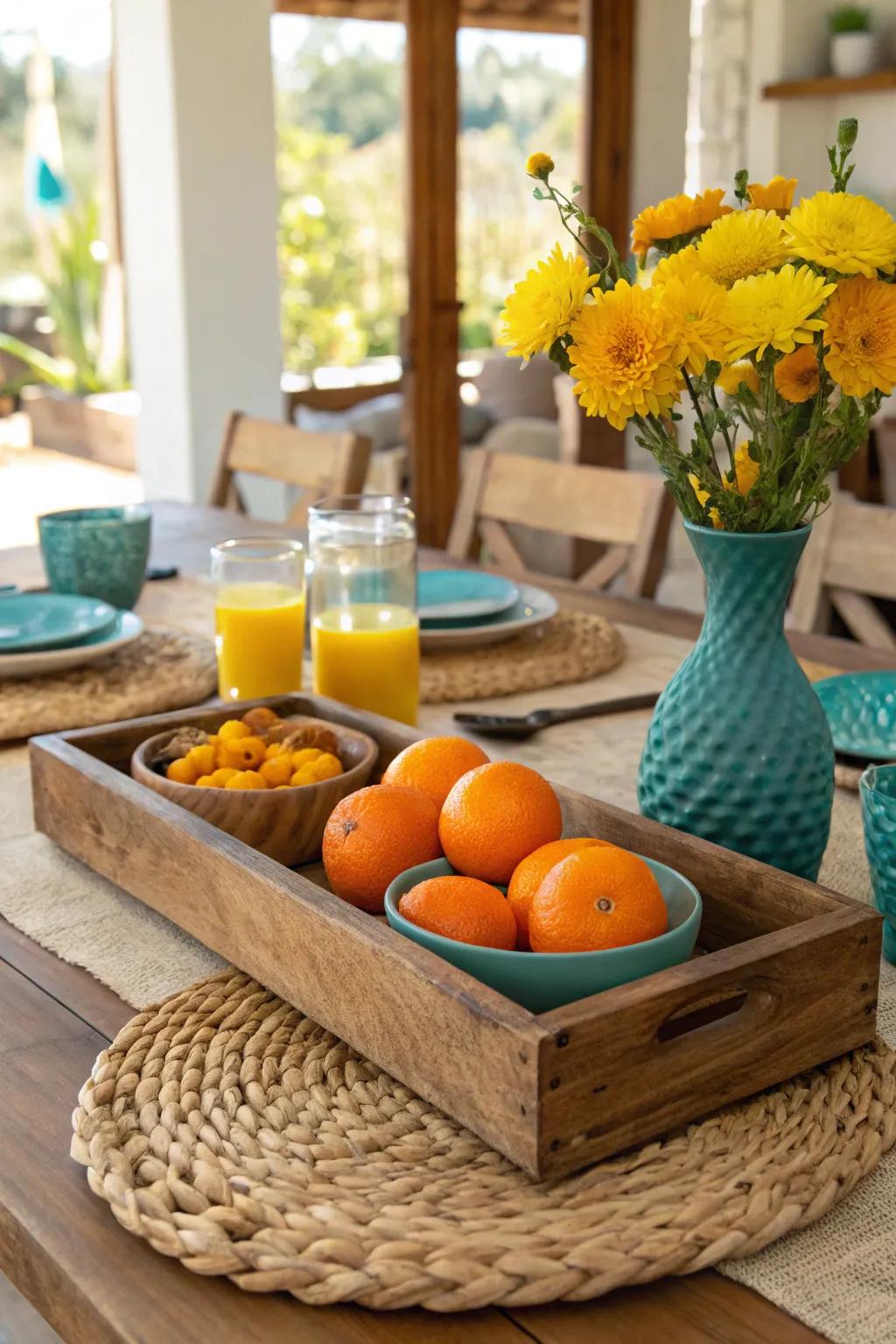 Bring natural warmth to your table with wooden elements that feel both cozy and elegant.
