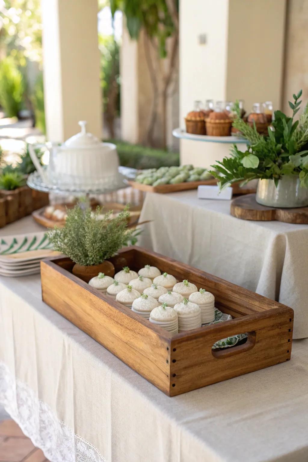 Keep your buffet organized and stylish with decorative trays.