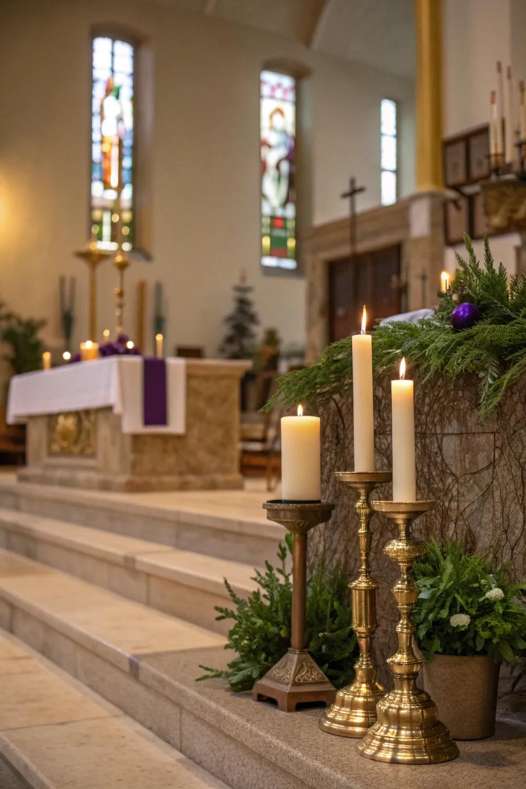 Candles provide a gentle, spiritual light that enhances prayerful spaces.