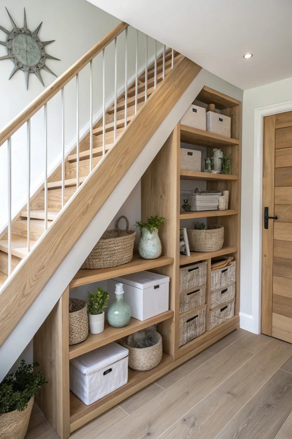 Maximize your space with creative under-stair storage solutions.