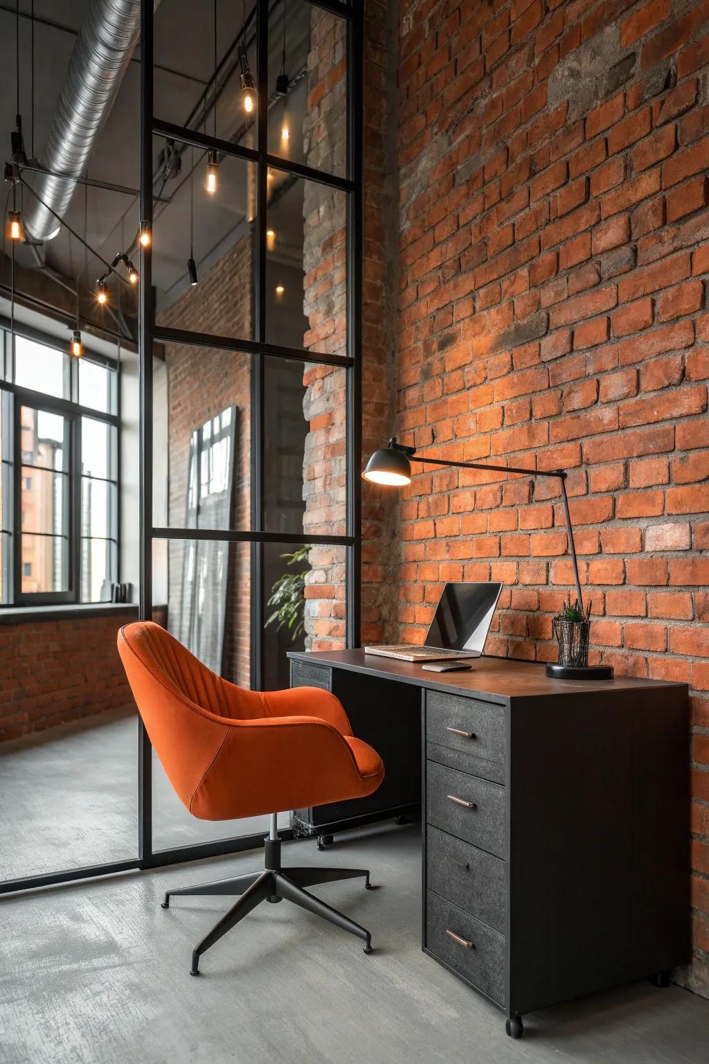 Bring a bit of the city indoors with an exposed brick wall. Perfect for adding an industrial chic vibe.