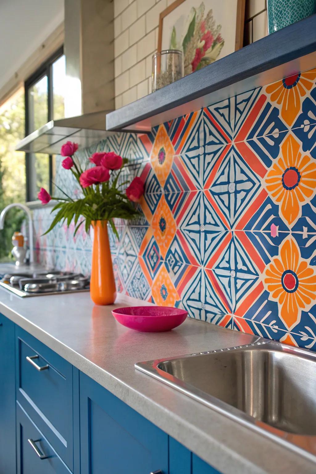 Geometric patterns bring a modern punch to your kitchen, infusing it with energy and style.