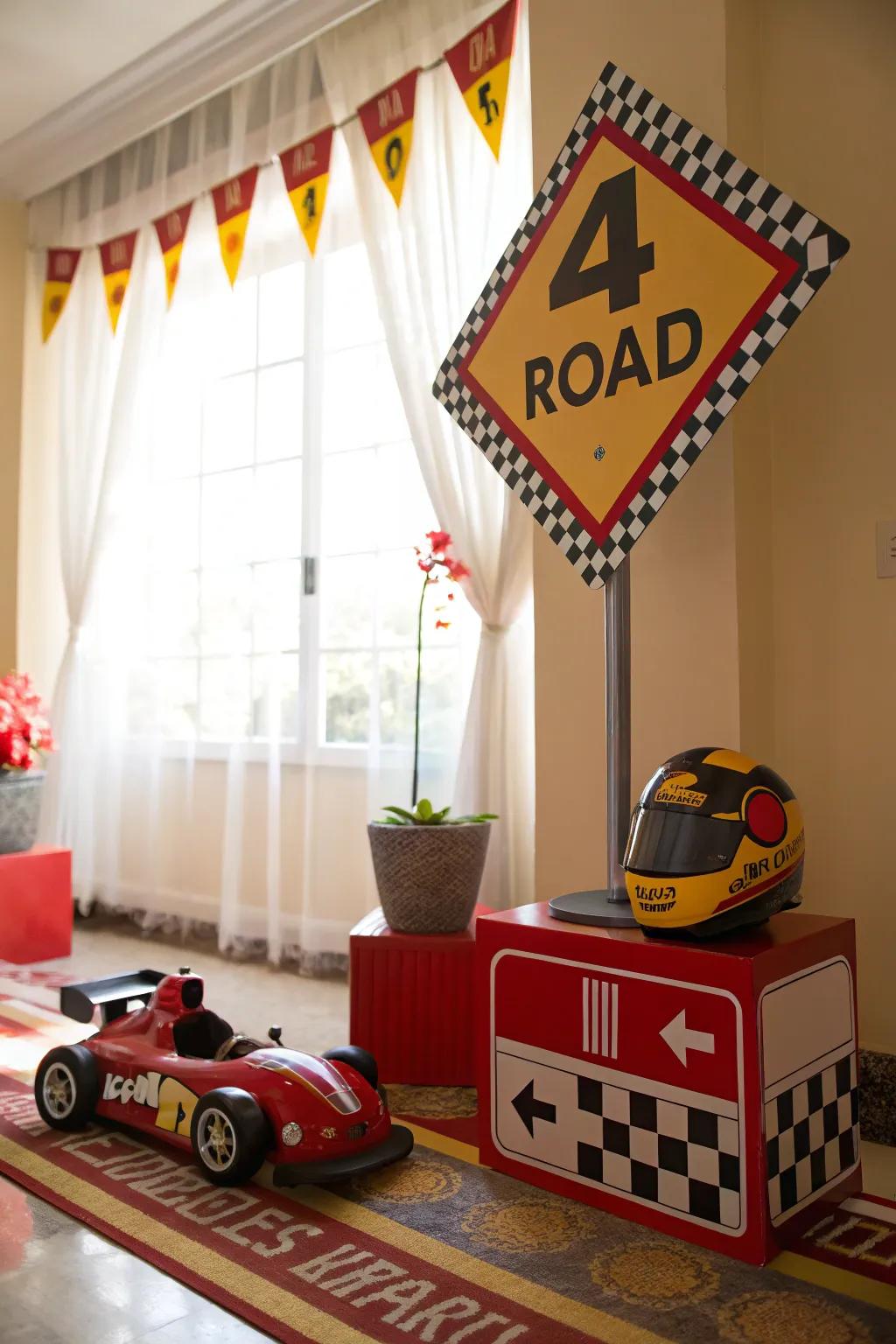 Add a touch of authenticity with decorative road signs.