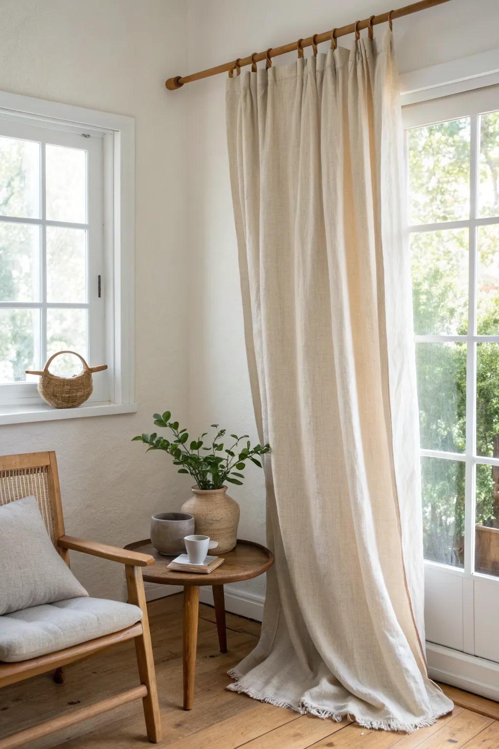 Add a touch of elegance with no-sew curtains, perfect for quick style updates.
