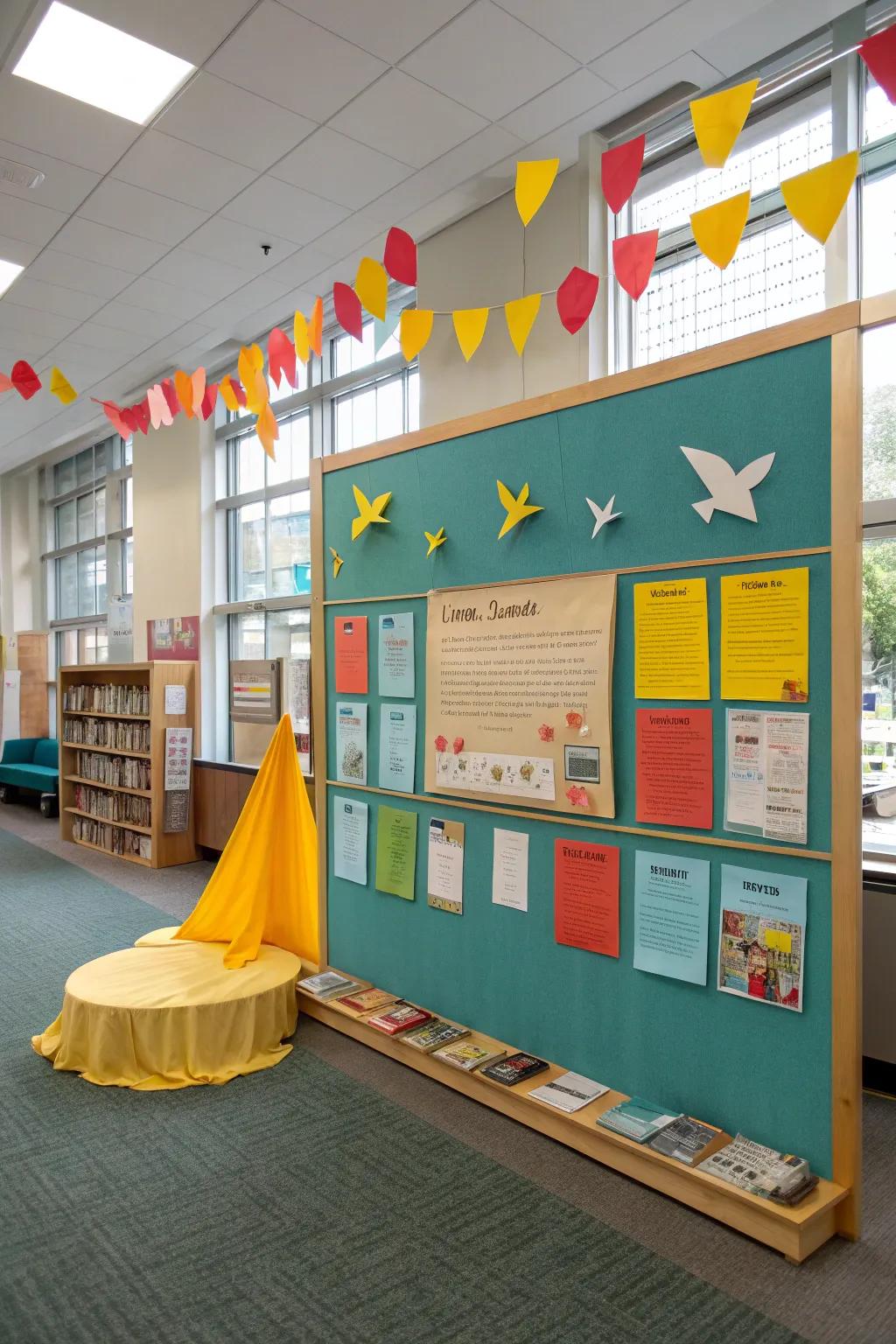 Fly high with creative bulletin boards that invite interaction and creativity.