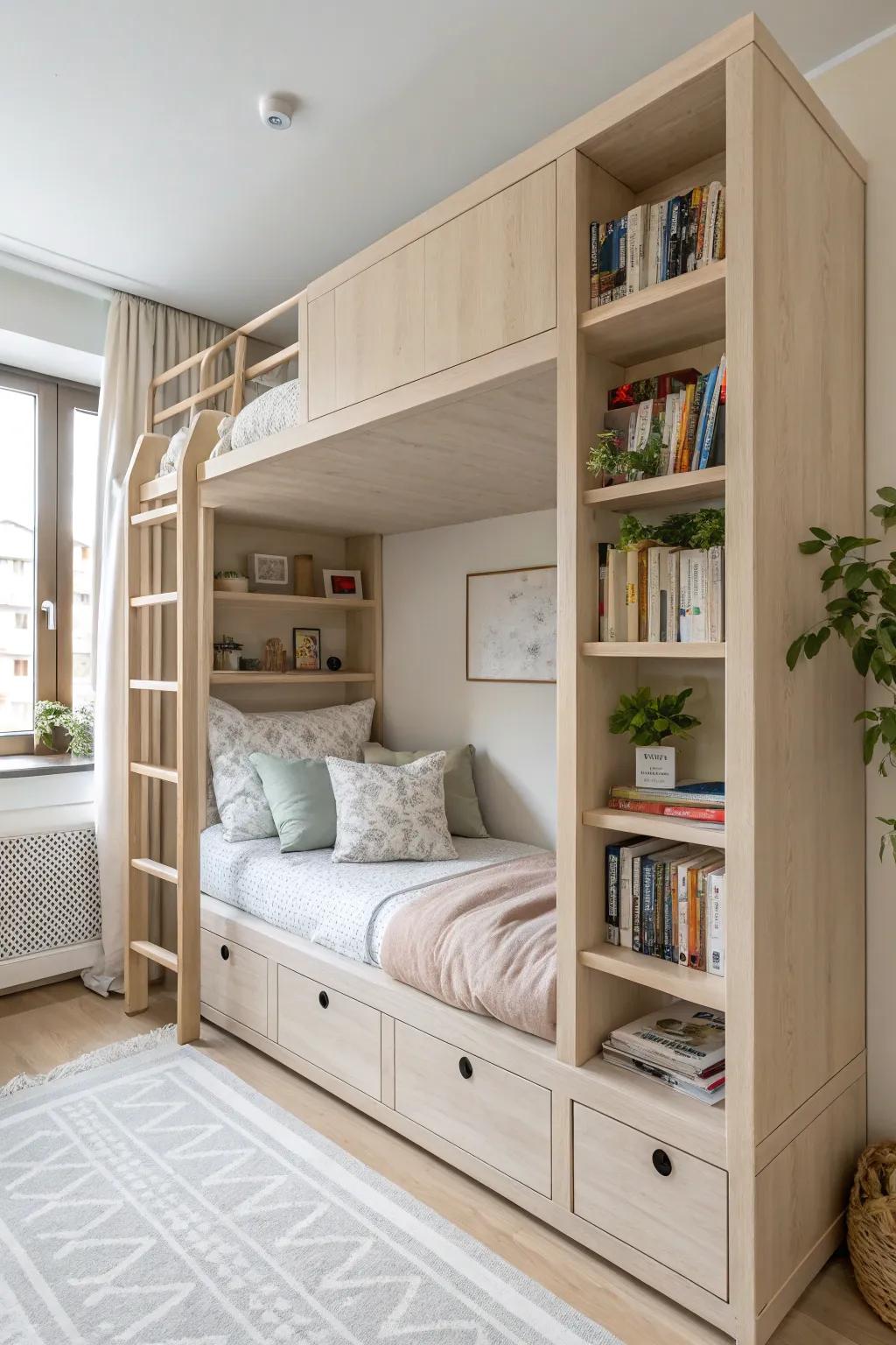 Elevate your storage strategy with wall-mounted bookcases that keep essentials stylishly displayed.