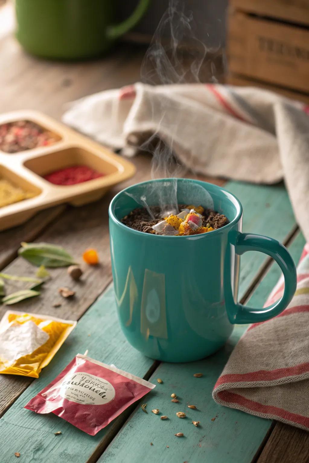 Sip in style with a mug filled with luxurious tea blends.