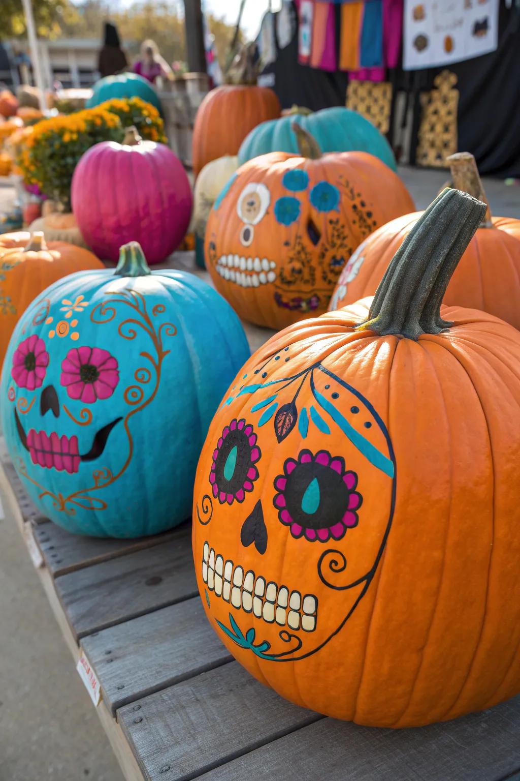 Craft a charming pumpkin family that tells a story with its unique designs.