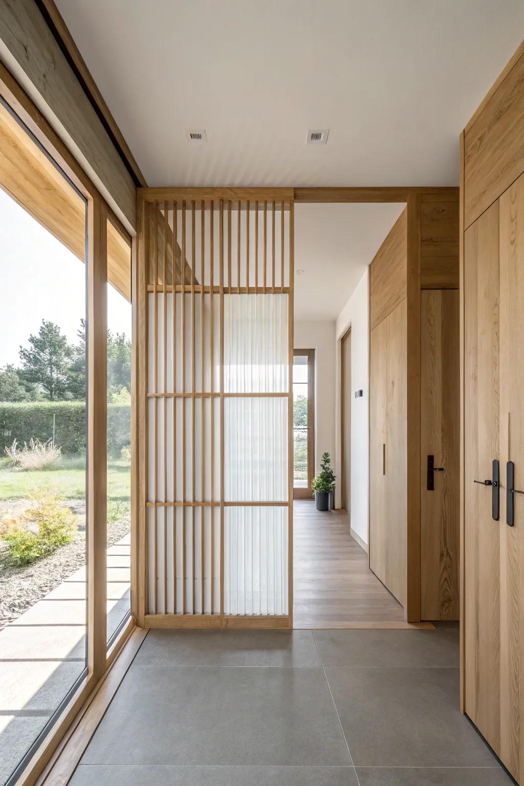 Maintain openness with dividers that let the light shine through. #OpenSpaces #InteriorDesign