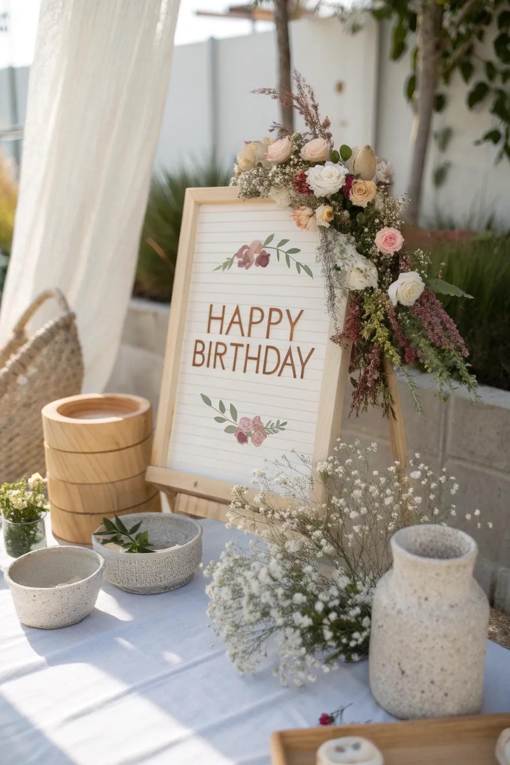 Enhance your birthday decor with floral accents that bring natural beauty and freshness to your celebration.
