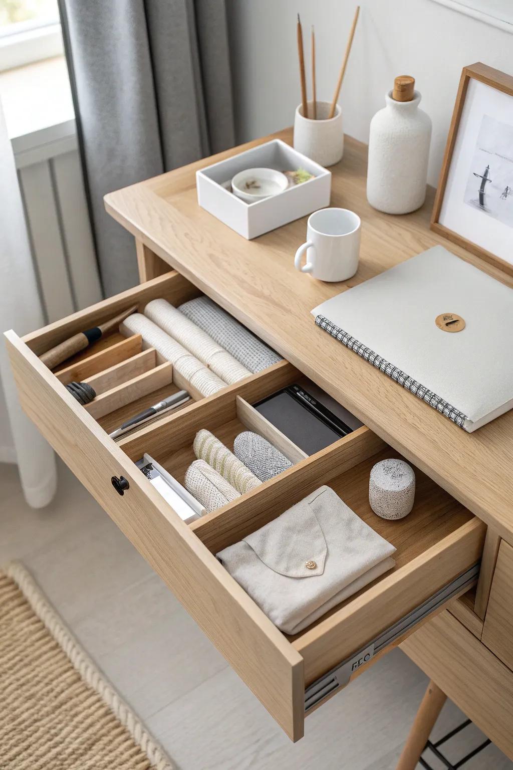 Keep your go-to items within arm's reach for a more efficient workflow.