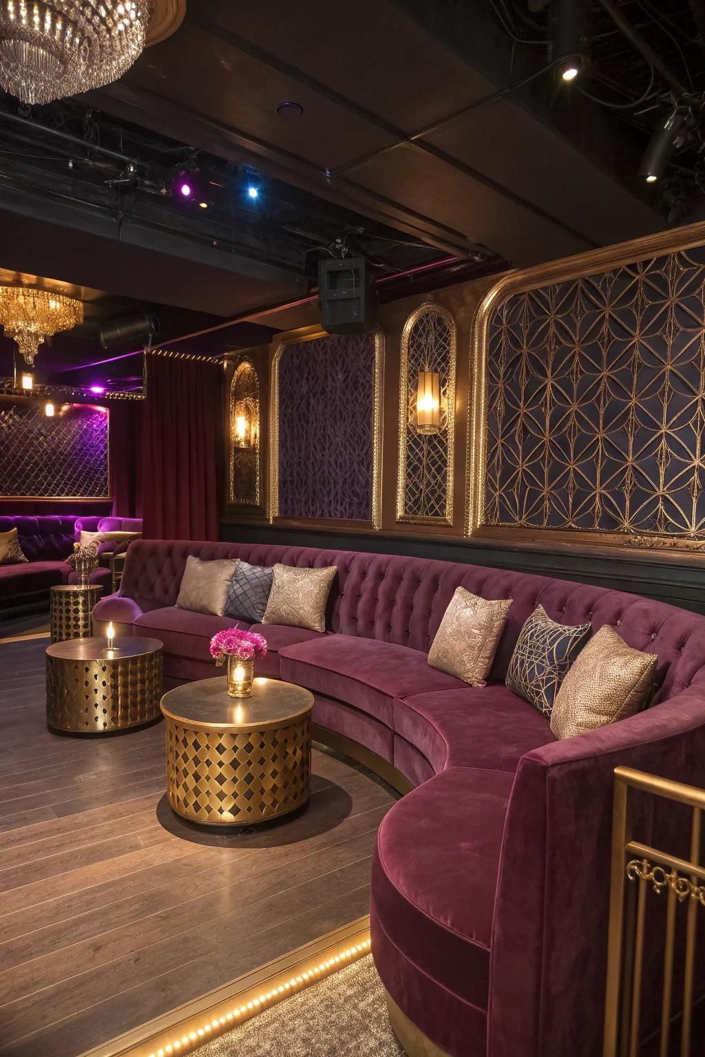 Cozy lounge areas invite guests to relax and enjoy the nightlife experience.