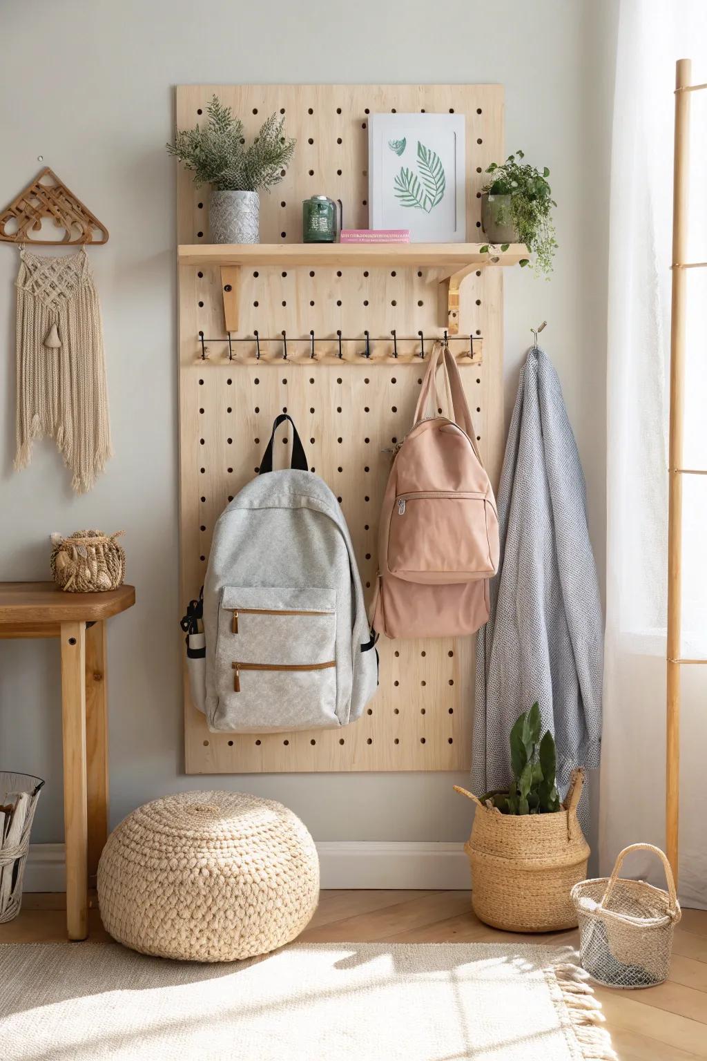 Pegboards provide endless customization options for a dynamic storage solution.