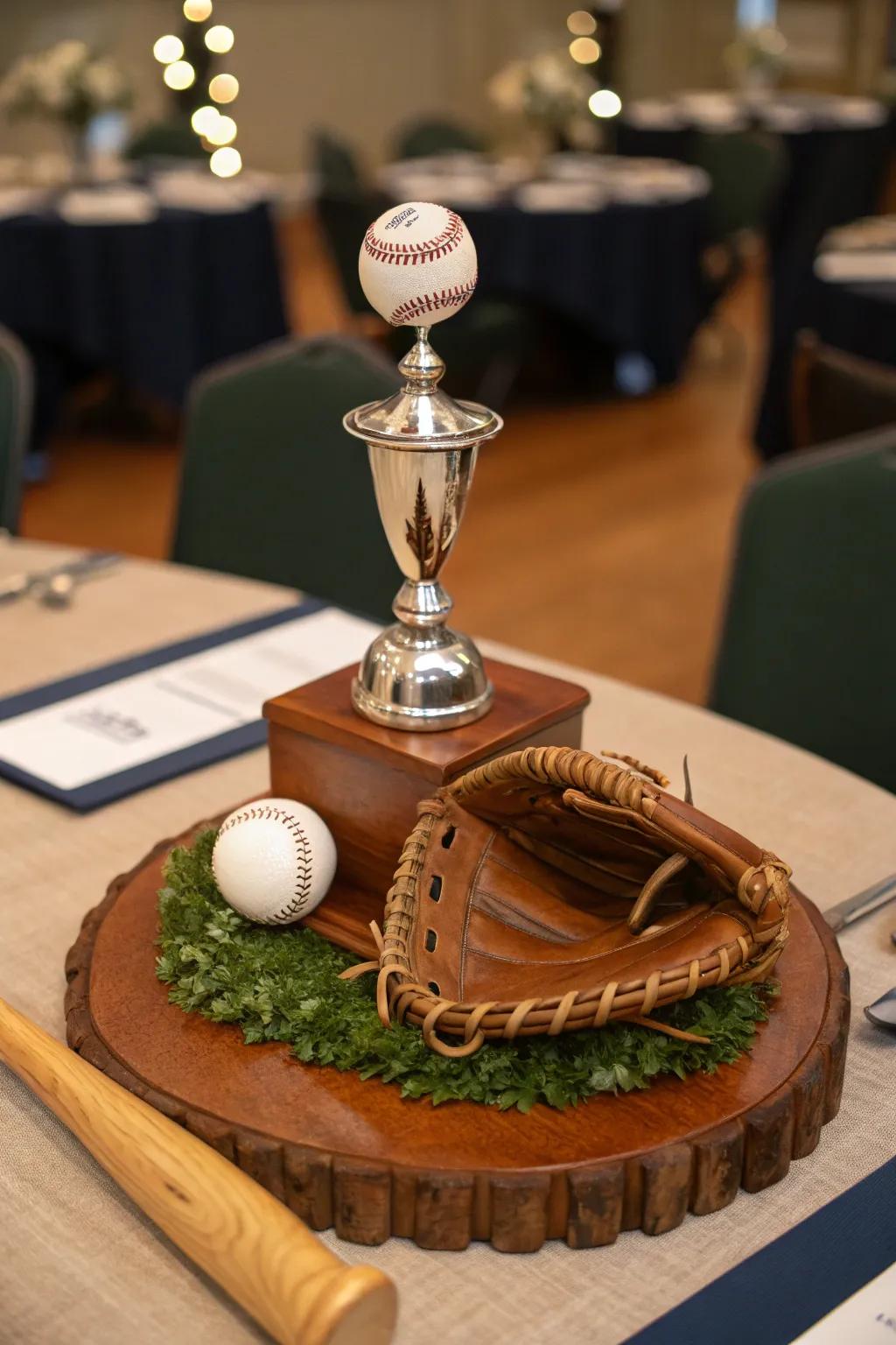 Celebrate the champions of the day with a trophy-themed centerpiece! 🏆🎉 #BabyShowerFun #DecorationIdeas