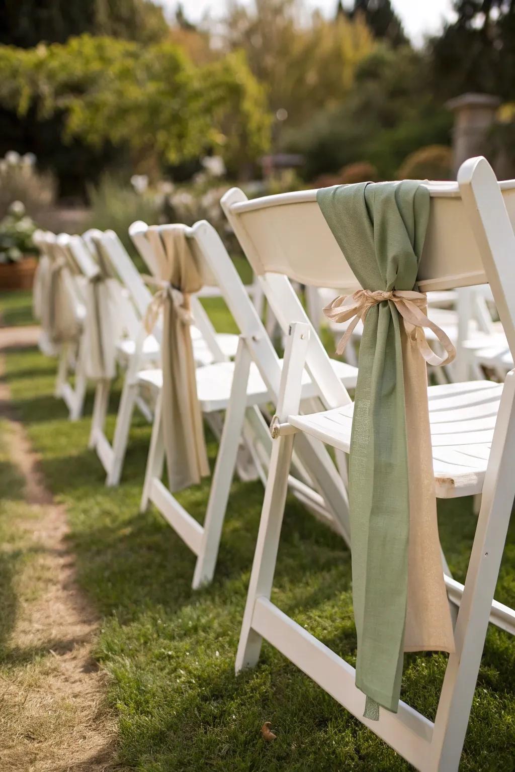 Merge elegance and practicality with sashes perfect for any outdoor celebration. 🌿