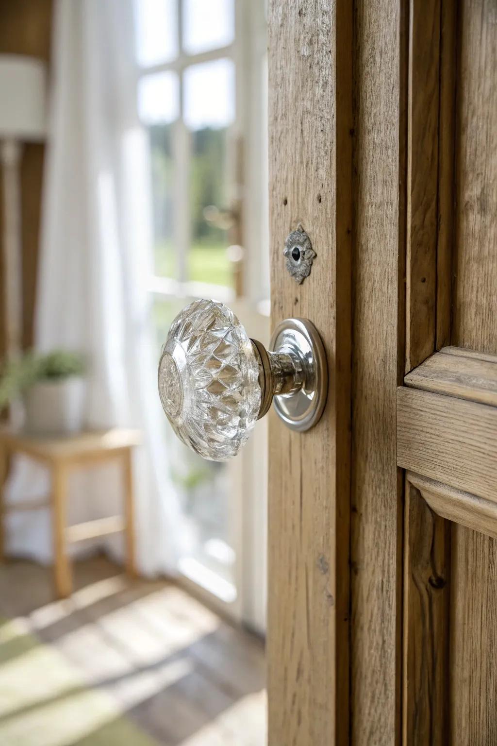 Crystal knobs add elegance and glamour to any space. #HomeElegance #DecorInspo