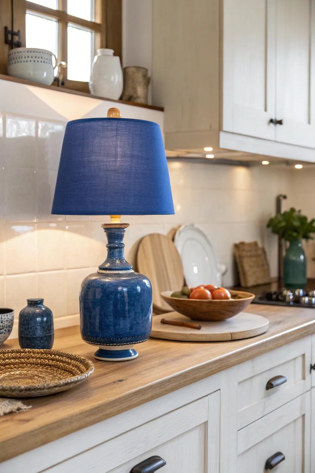 Add a splash of color to your kitchen with a lamp that pops. 🌈 #ColorfulDecor #KitchenStyle