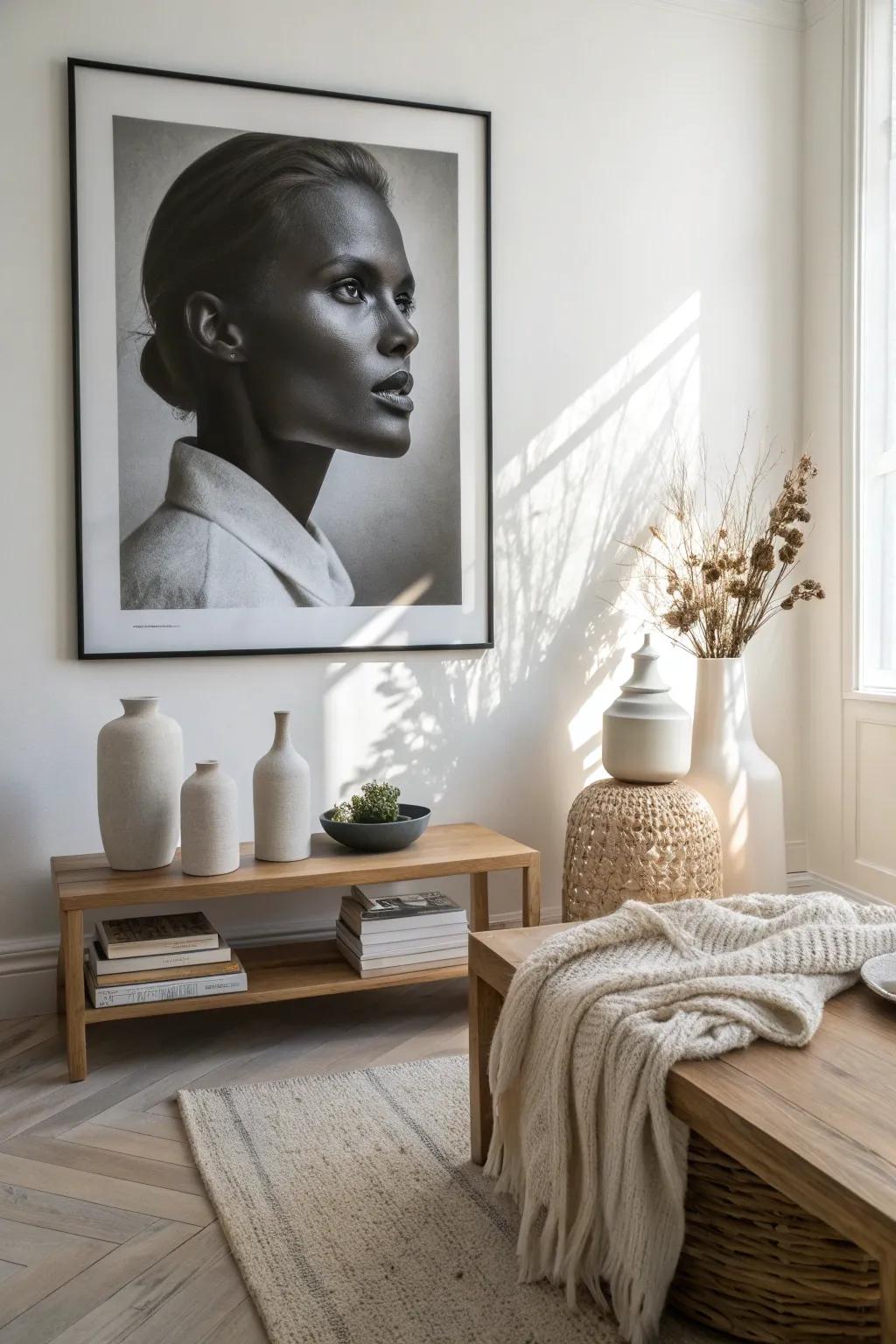 Timeless elegance meets modern chic with stunning black and white portraits that never go out of style. #ClassicDecor #TimelessElegance