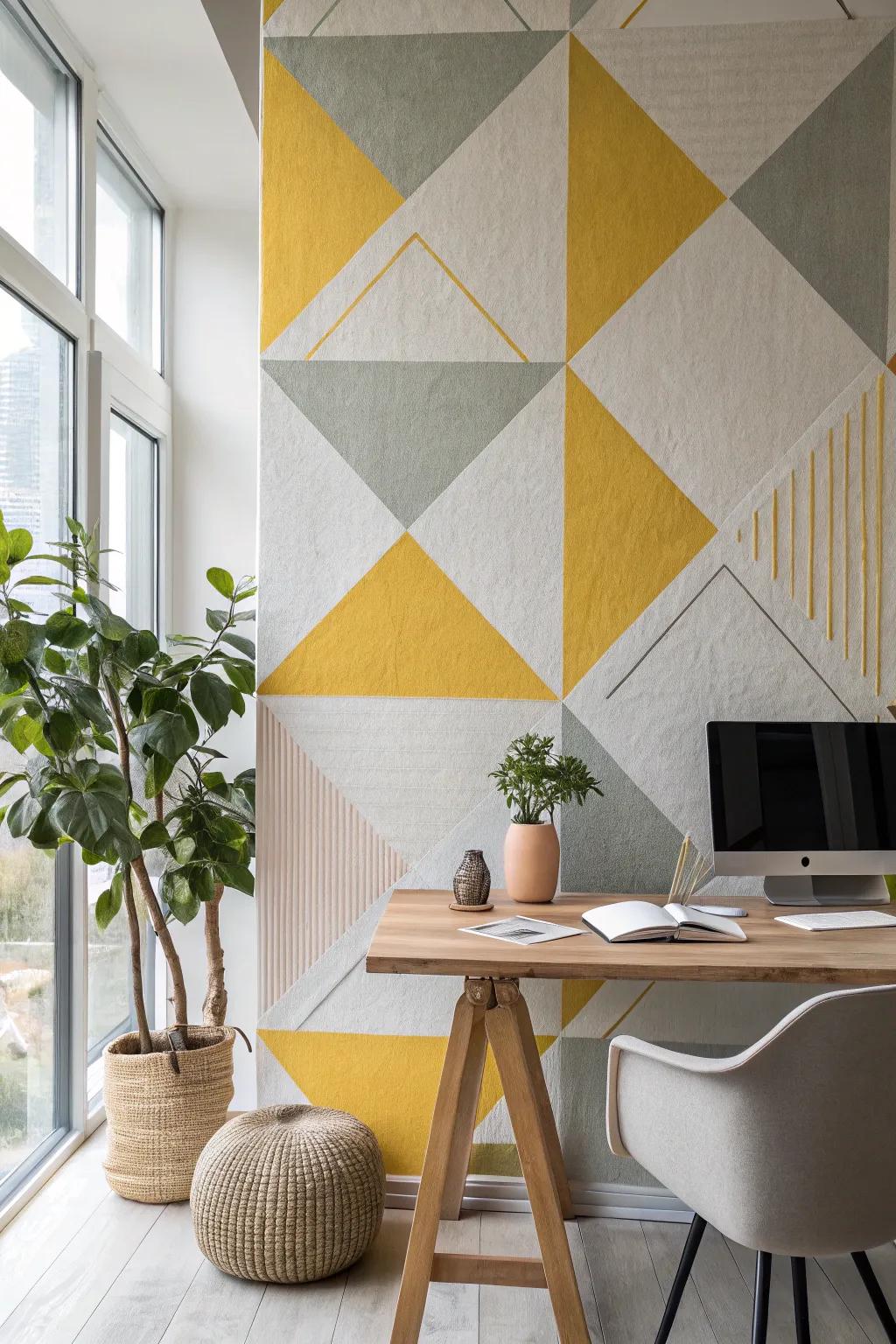 Geometric patterns bring a contemporary edge to your office space, making every day feel fresh and new.