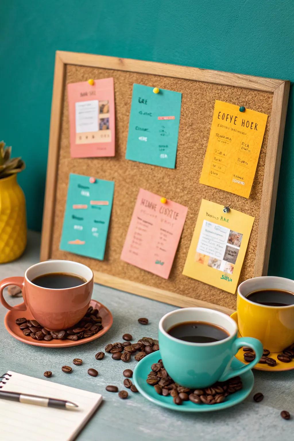 Encourage creativity with a recipe exchange corner. ☕️ #CoffeeRecipes #CreativeCafe