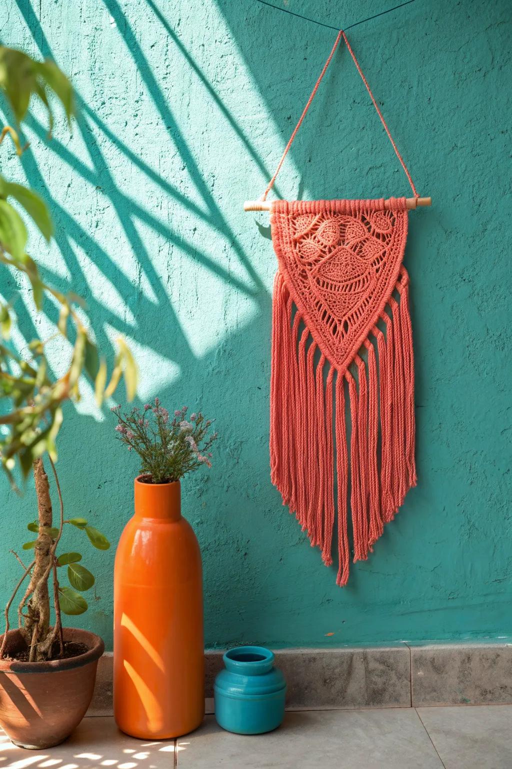 Embrace simplicity with a minimalist crochet wall hanging that soothes the soul.