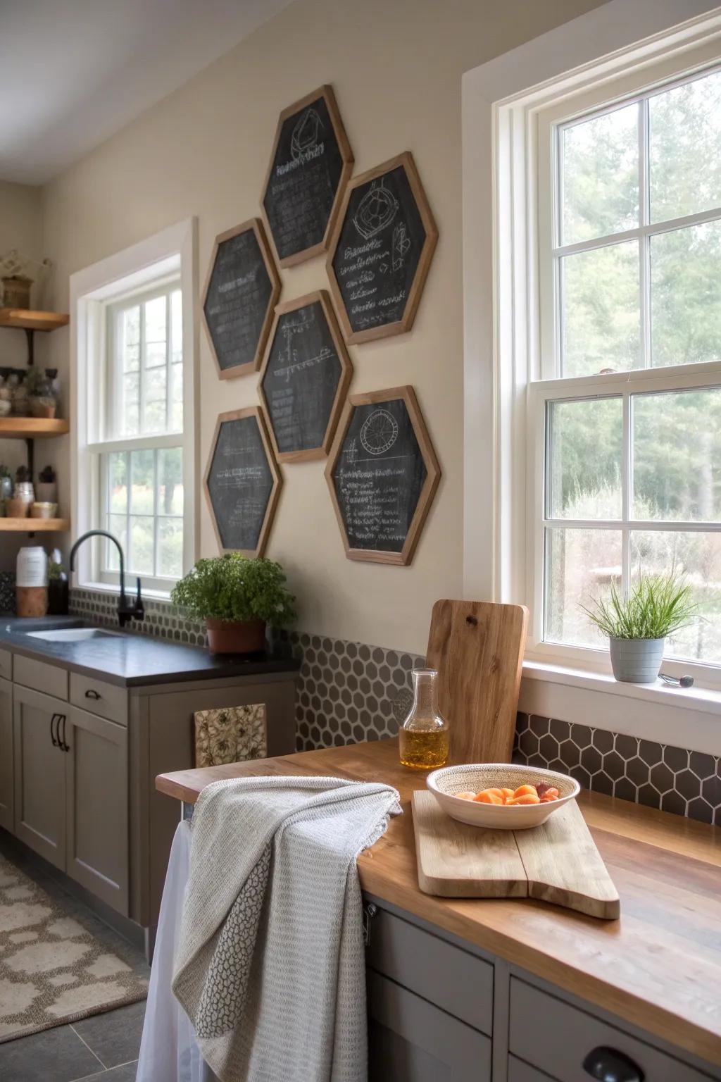 Make your walls interactive with hexagon chalkboard art that’s as functional as it is fun.