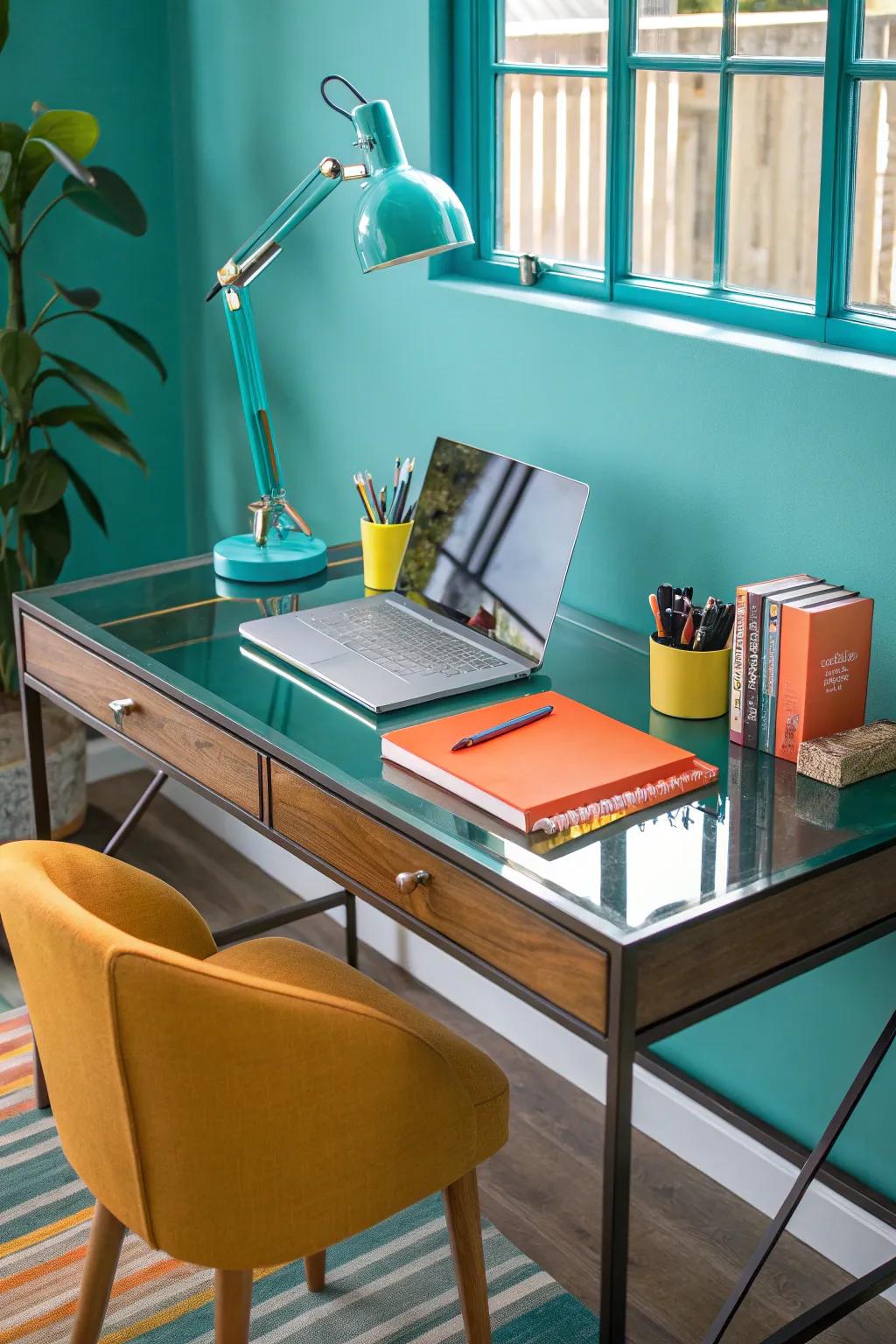 Create the illusion of space with a sleek floating desk that defies gravity.