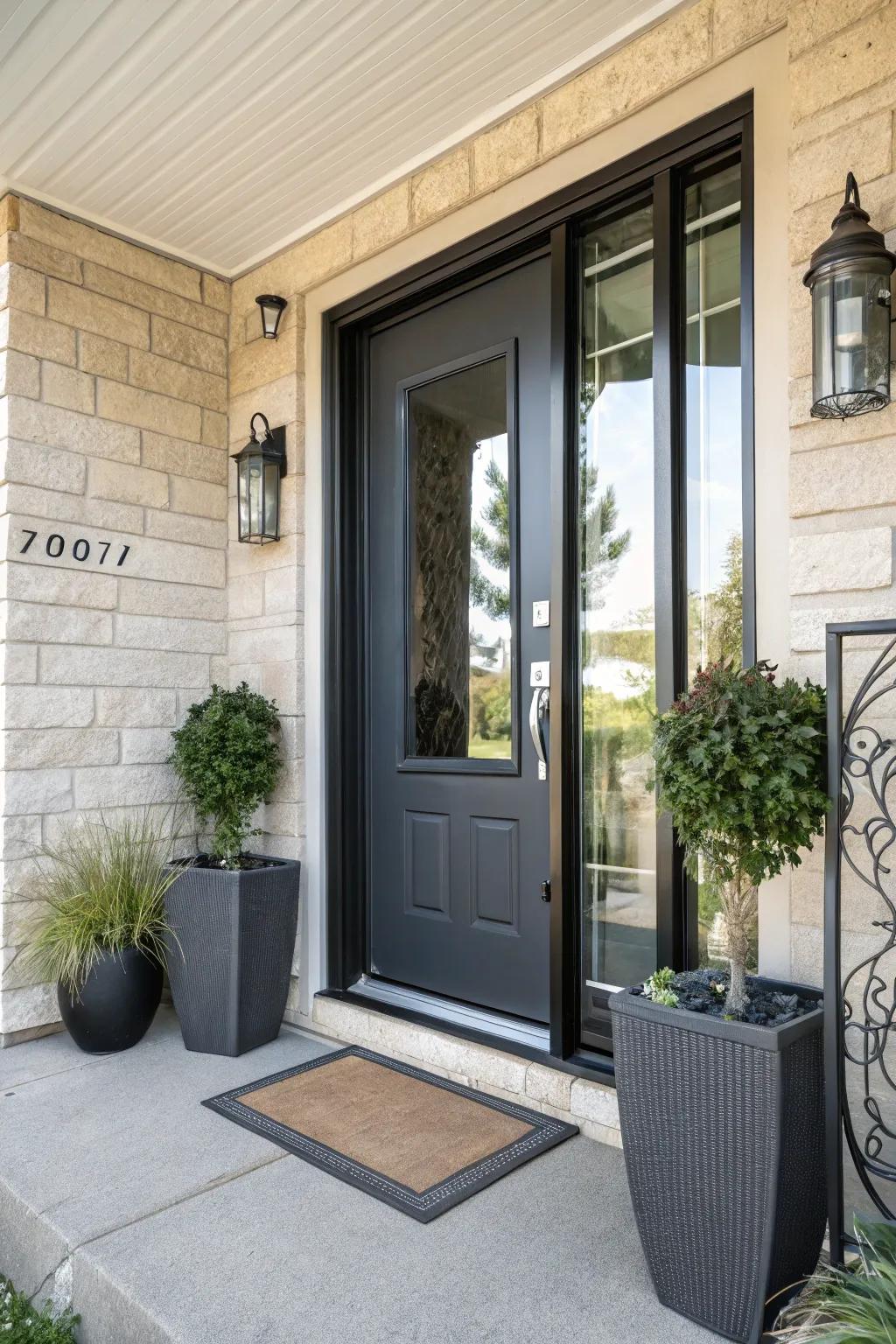 Achieve a sleek, modern look with a minimalist full glass storm door.