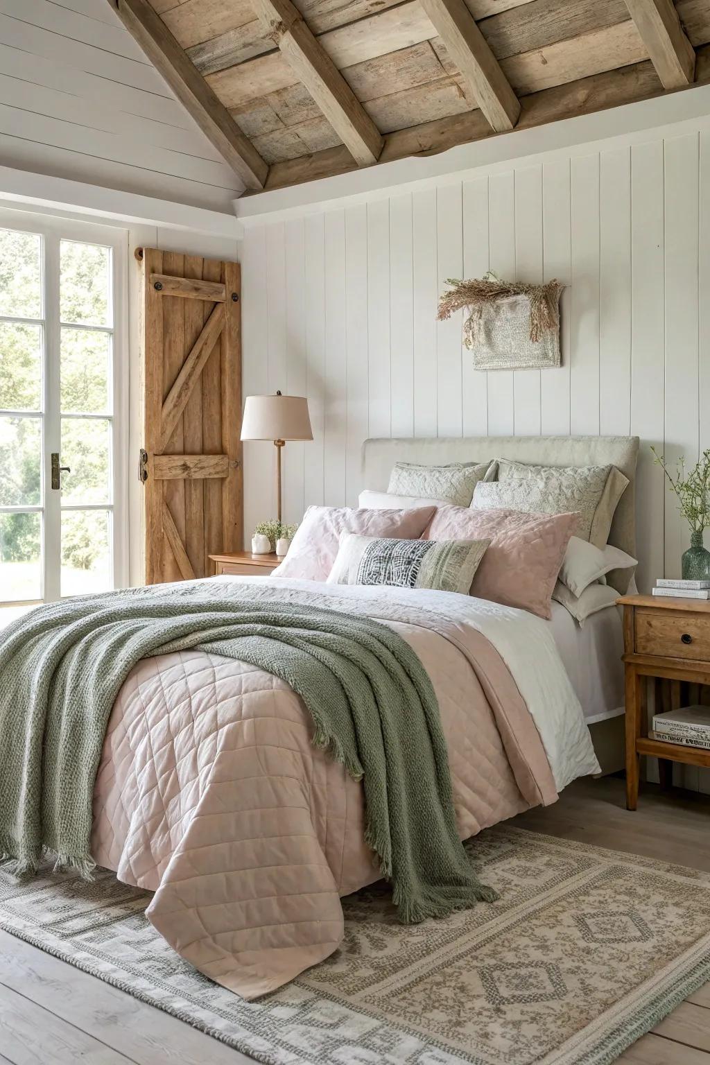 Layered bedding offers a luxurious and inviting touch to your bedroom.