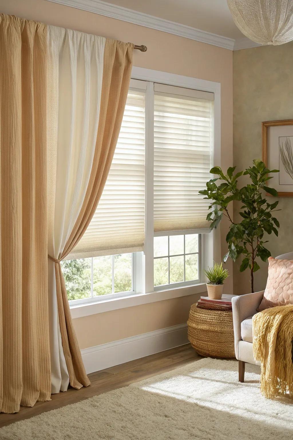Achieve a polished look with easy-to-install temporary blinds.