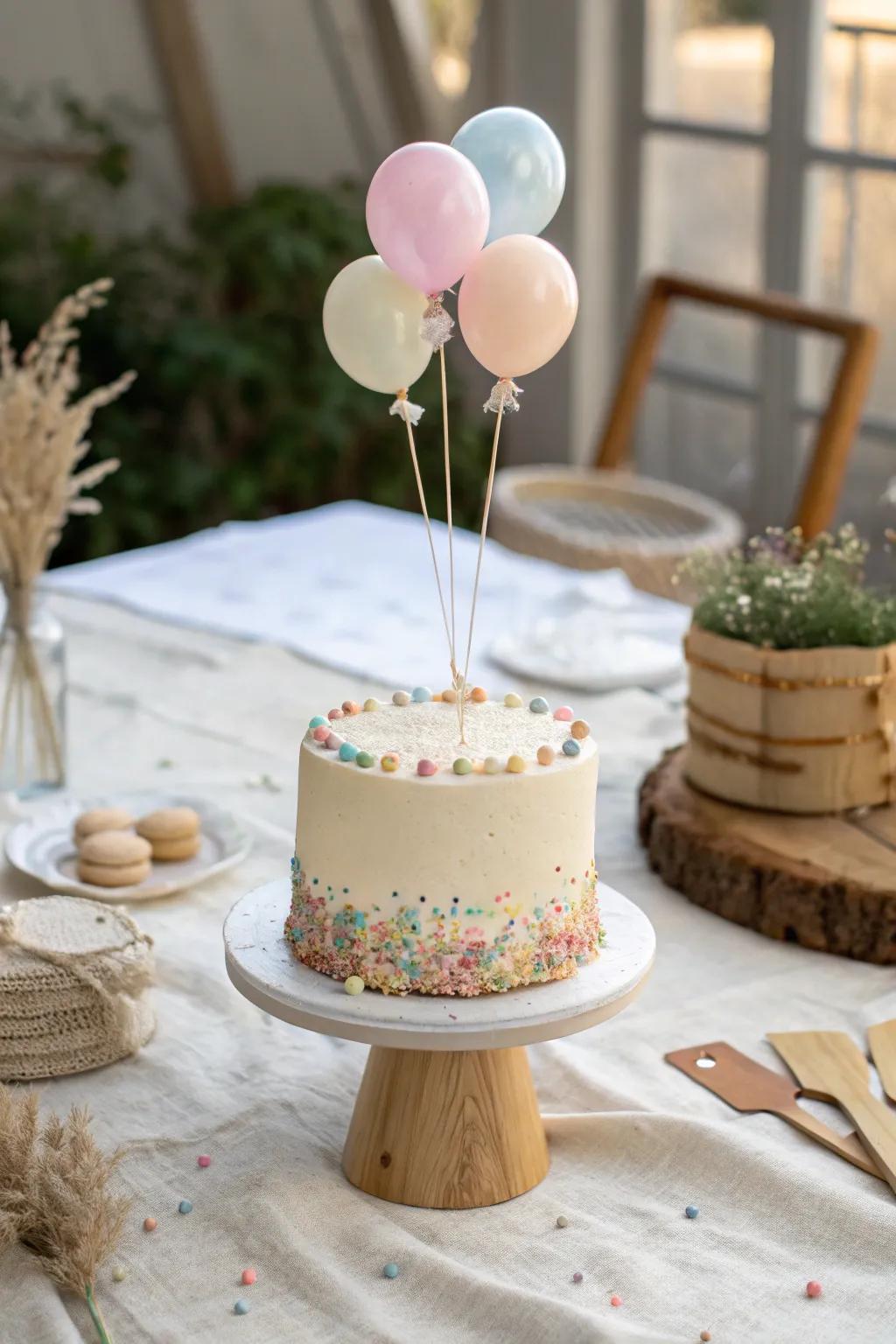 Balloon decorations add a playful and whimsical touch to your cake, making it a centerpiece of joy.