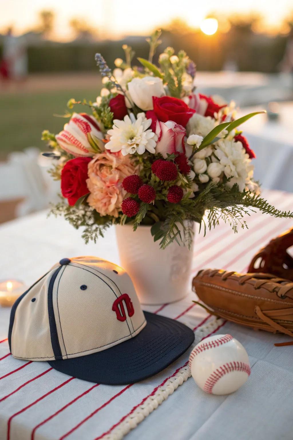 Turn a baseball cap into a floral masterpiece with a burst of blooms.
