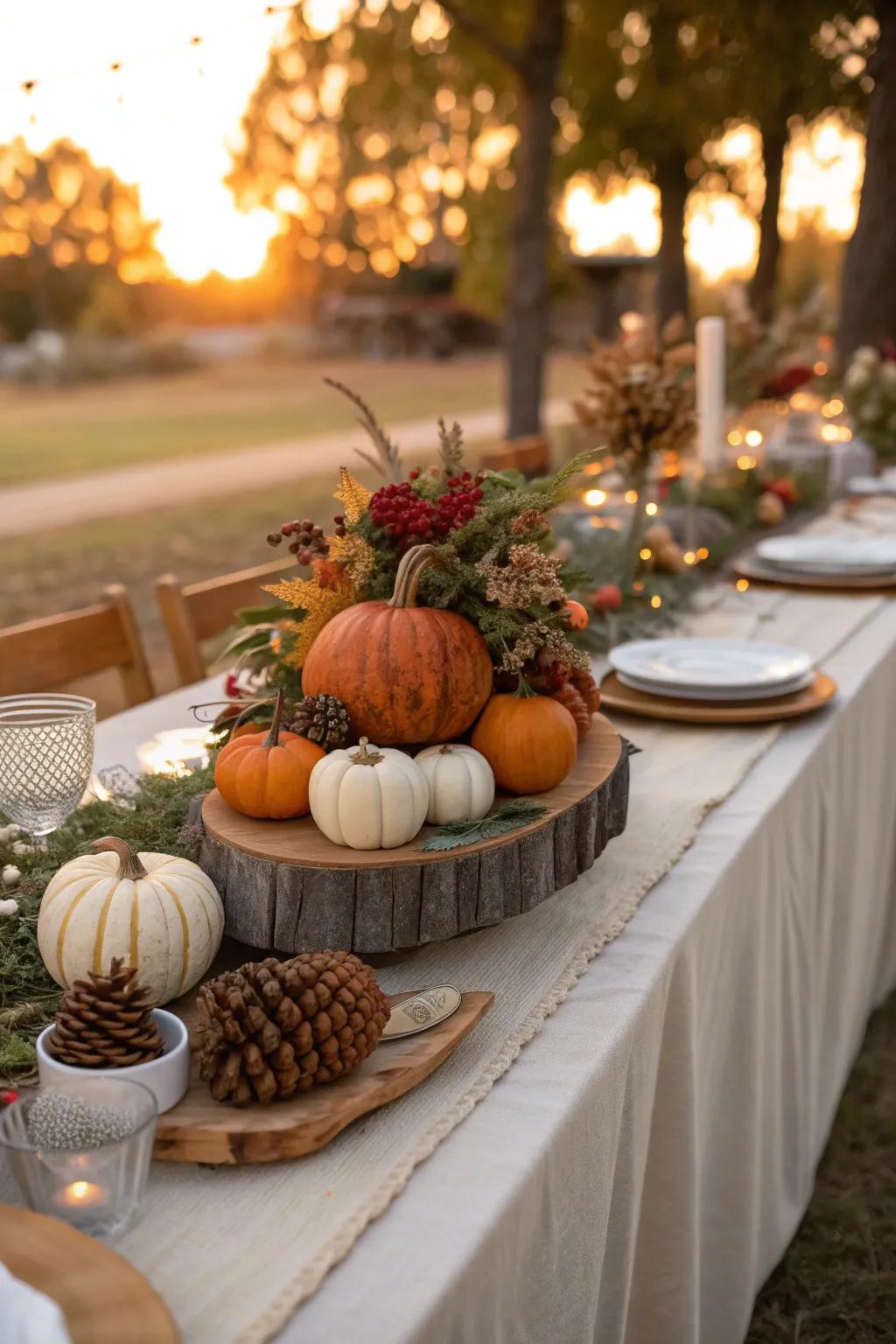 Celebrate the seasons with festive decor on your buffet.