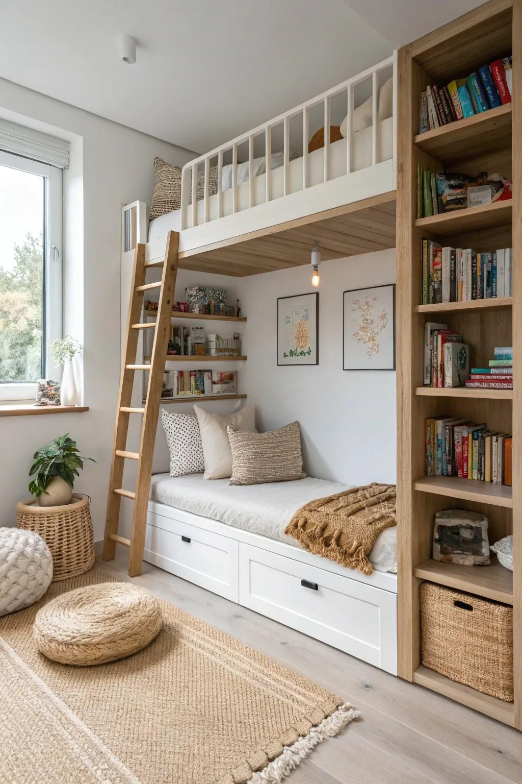 Create a cozy book nook for little readers, where stories come to life in a snug corner.