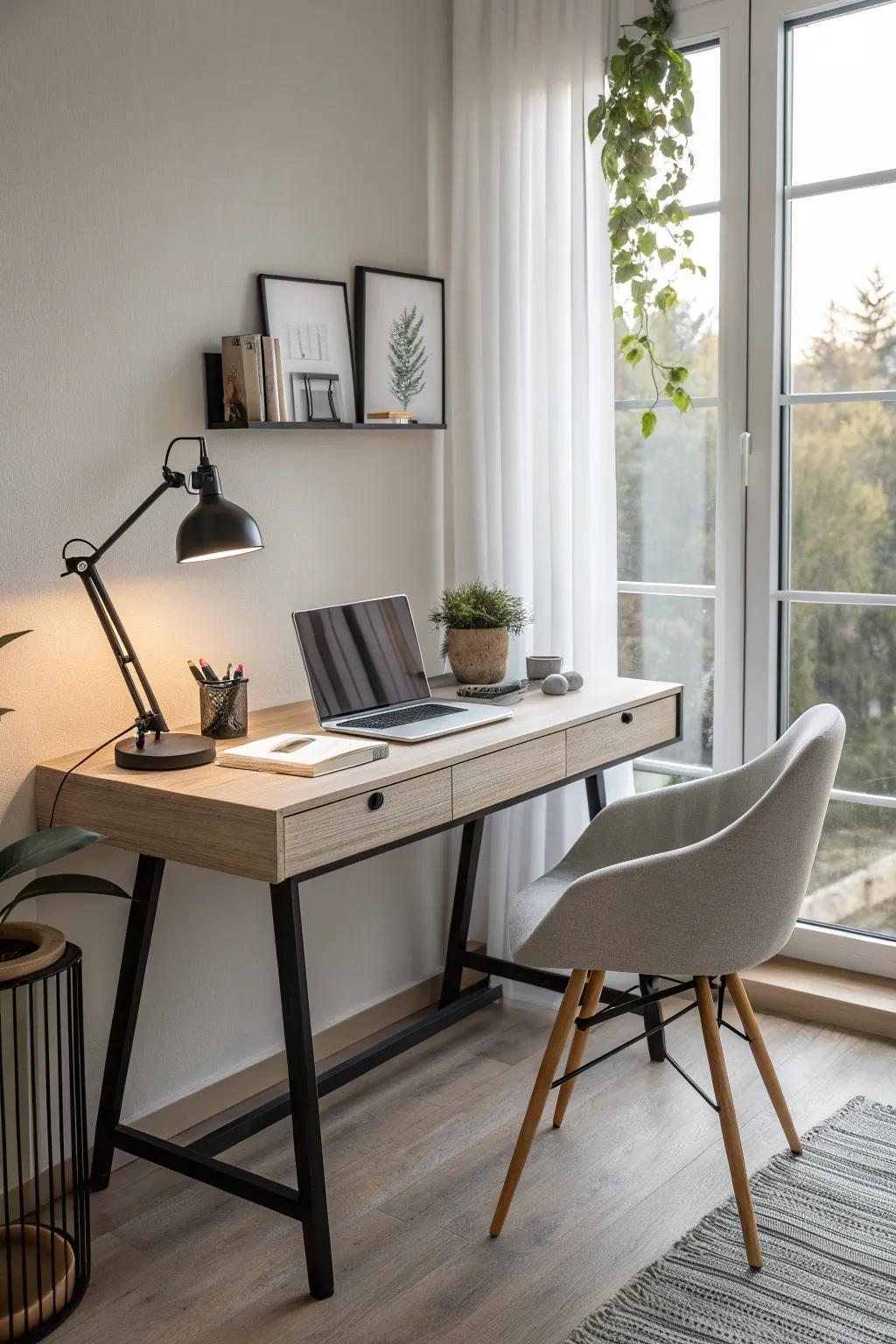 Embrace simplicity with modern minimalist desks that enhance focus and clarity.