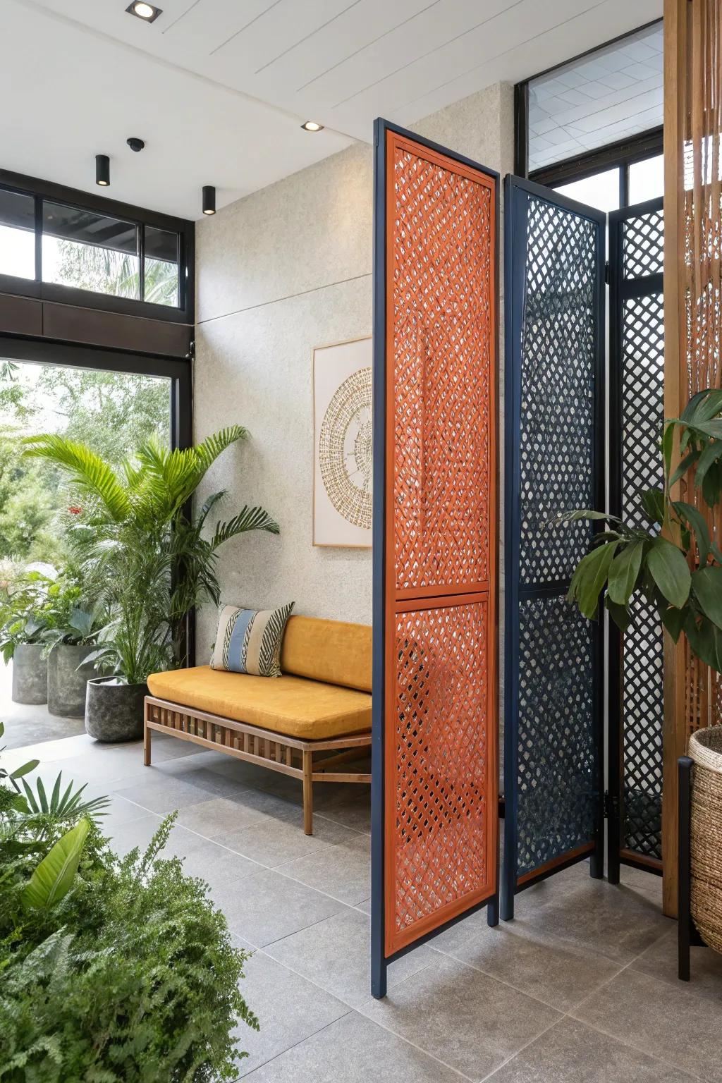 Textured materials make a visual impact in any entryway.