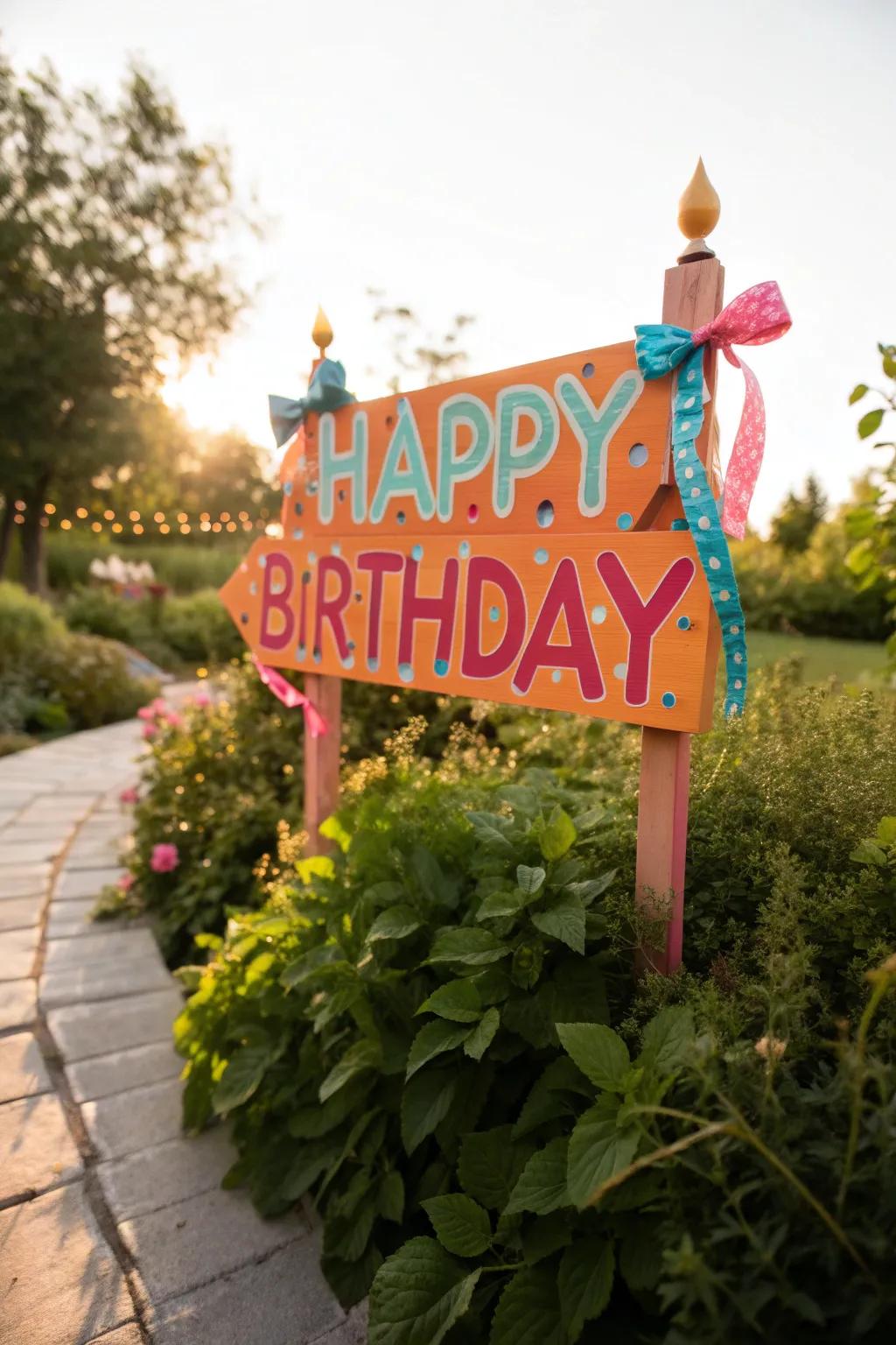 Welcome your guests with enchanting garden signs that blend seamlessly with natural surroundings, creating an inviting atmosphere.