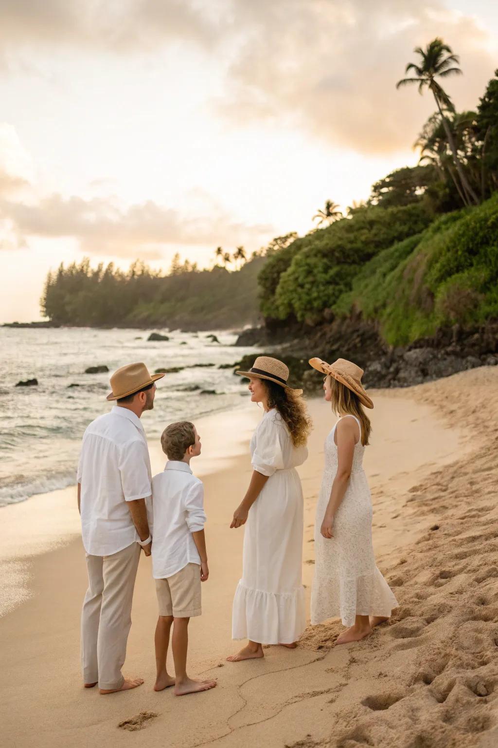 Coordinated neutrals provide a polished and sophisticated look.