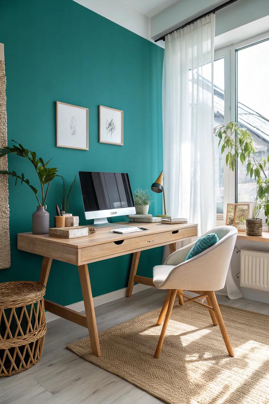 Ignite your creativity with a pop of color that enlivens your workspace.