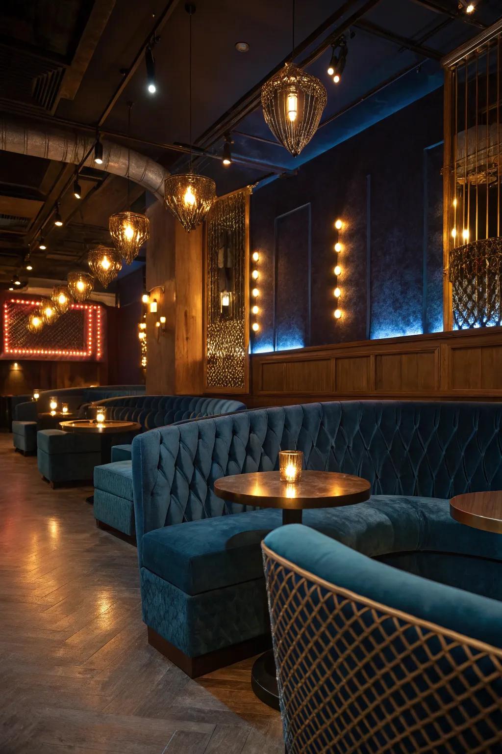 Ambient lighting transforms spaces, setting the mood for every moment. #LightingDesign #ClubAtmosphere #VibeCheck