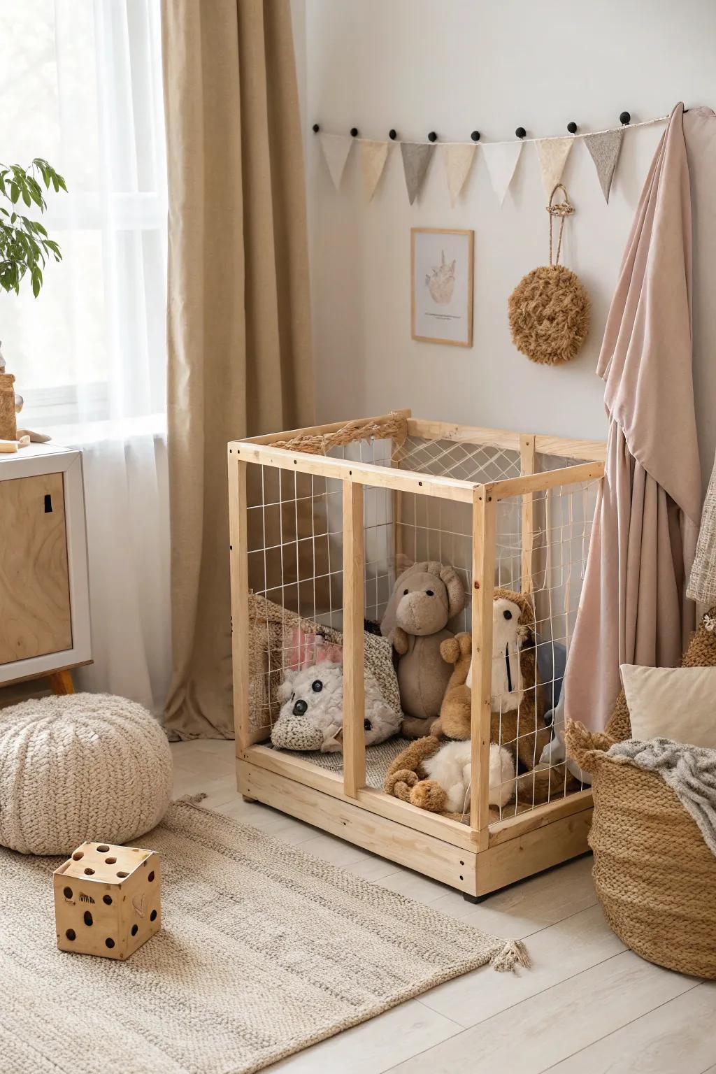 Bring the zoo home with a quirky DIY stuffed animal cage!