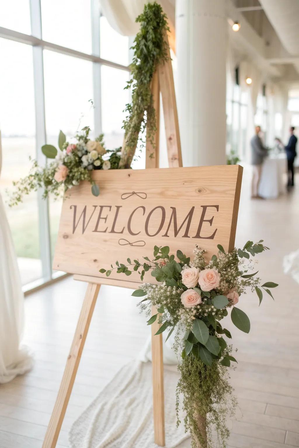 Set the tone for your event with personalized wooden signage.