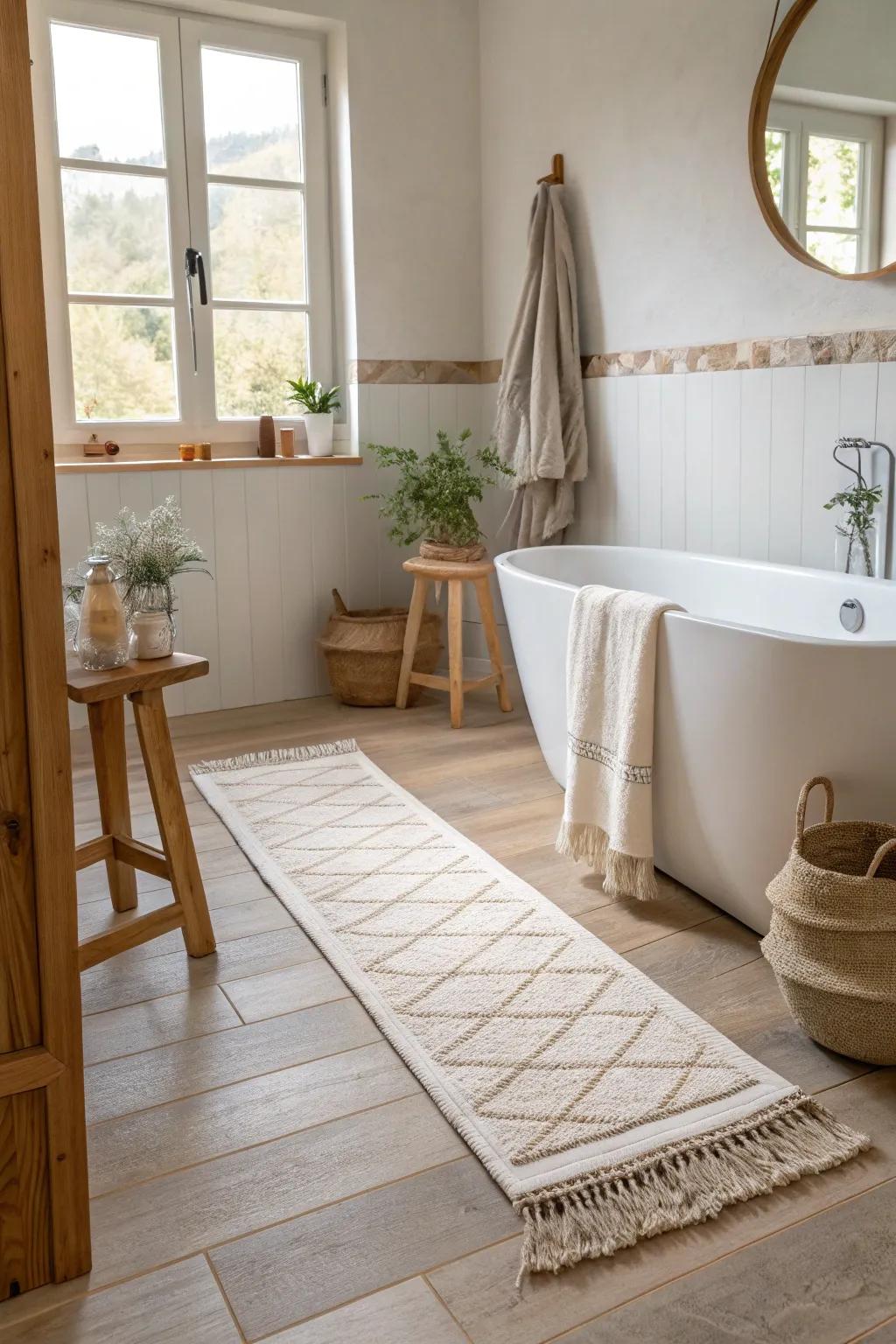 Easy-care runners keep your bathroom fresh and stylish with minimal effort. #WashableRugs