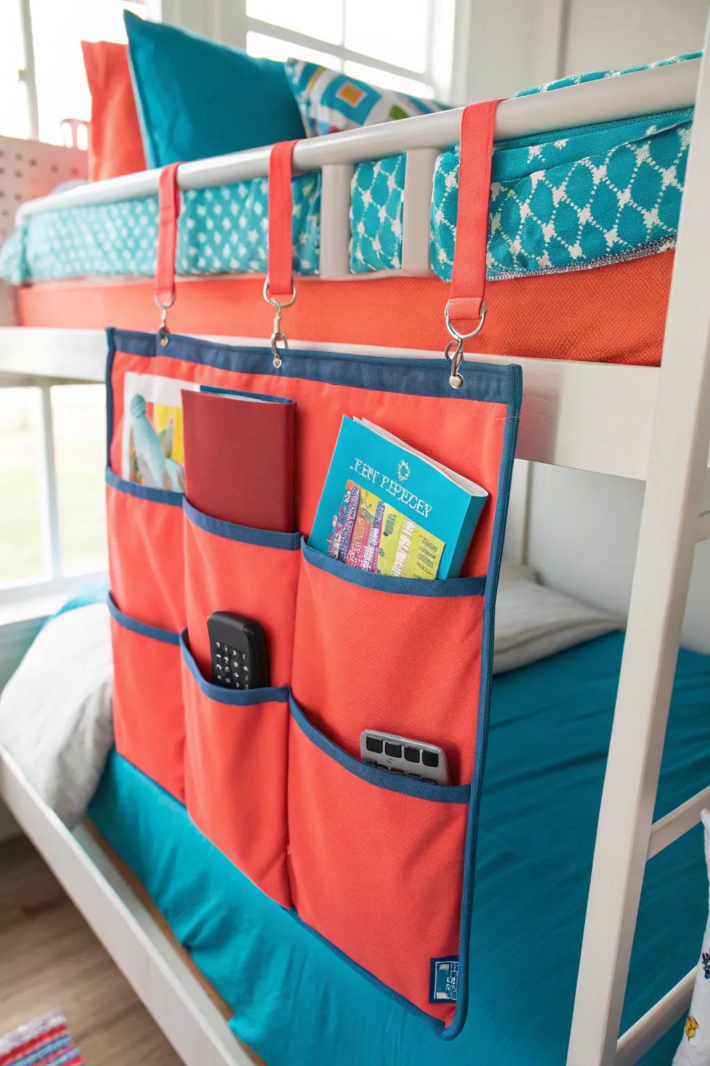 Keep small essentials handy with over-the-bed pocket organizers, perfect for a neat and tidy space.